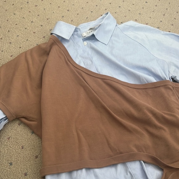 ICB button down shirt with sweater detail - Picture 2 of 2